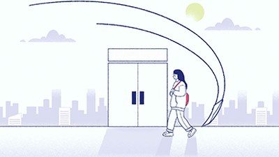 2D 모션그래픽 | 건물로 걸어가는 캐릭터