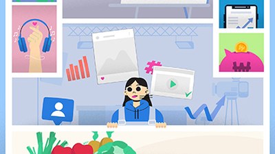2D 모션그래픽 | 디지털 업무 환경 일러스트